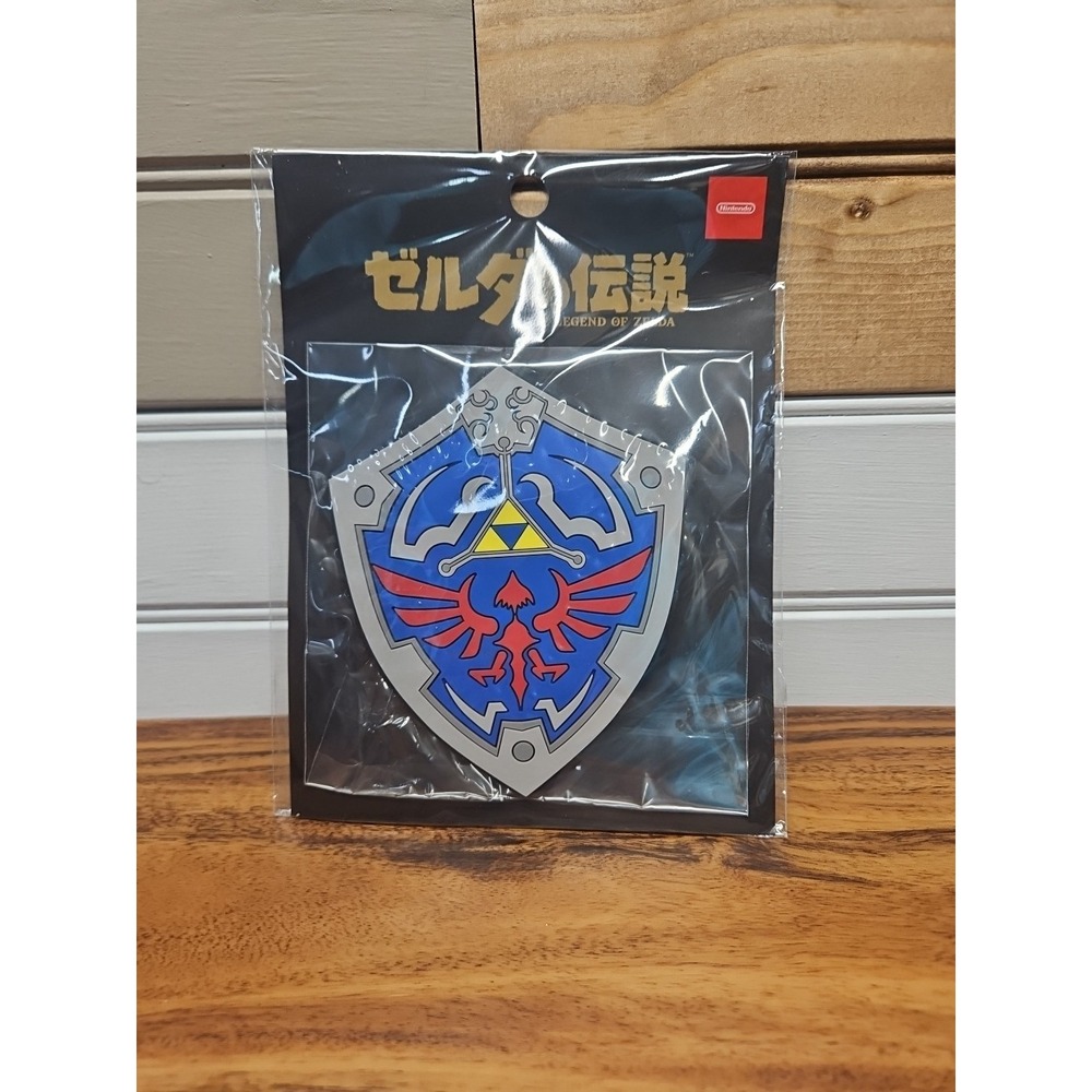 Legend Of Zelda Hylian Shield Rubber Coaster Patch 4 Inch Blue Gold New NIP